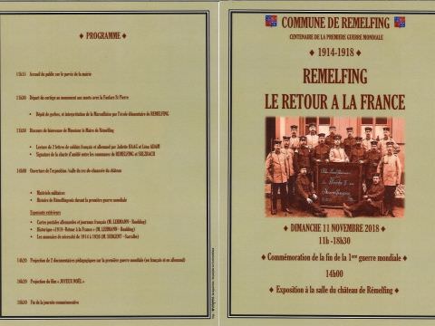 Rémelfing Commémoration du centenaire de la 1ère guerre mondiale