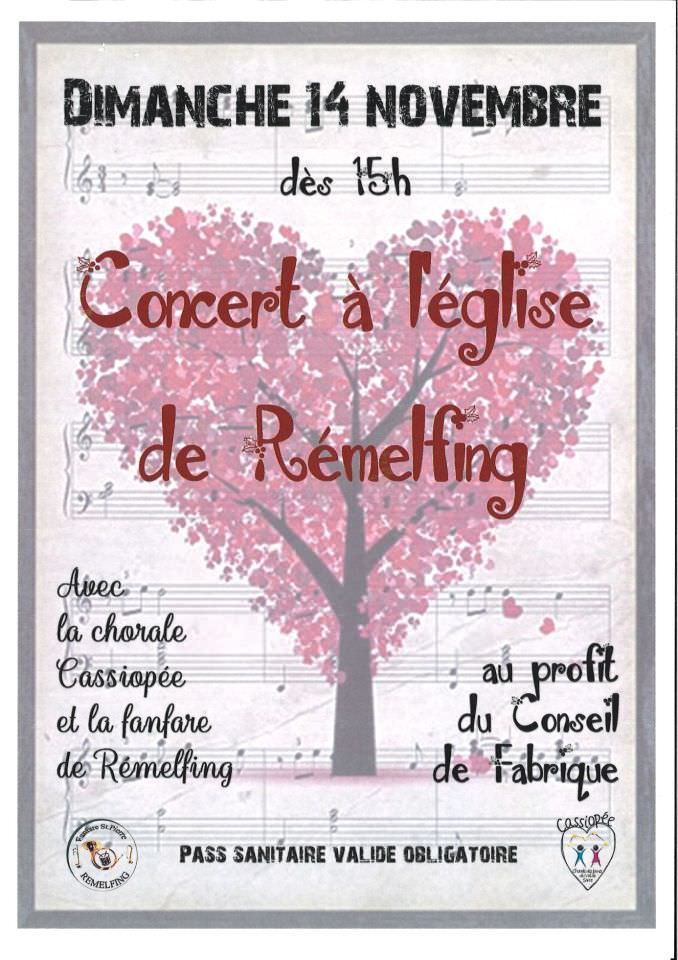 A vos agendas! Concert à l'église de Rémelfing le dimanche 14 novembre 2021