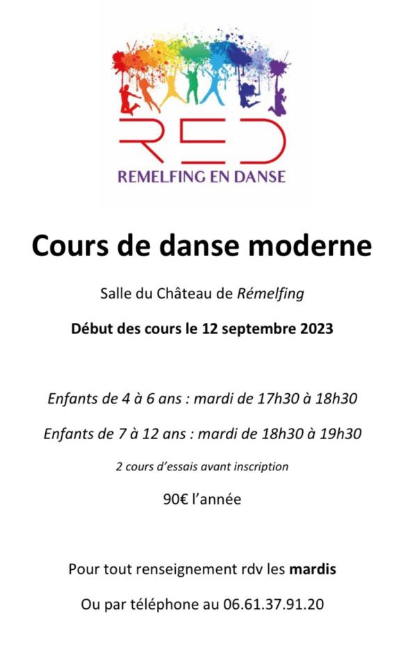Rémelfing Reprise des cours pour l'association Rémelfing En Danse