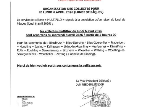 Rémelfing Report des collectes du vendredi Saint et du lundi de Pâques