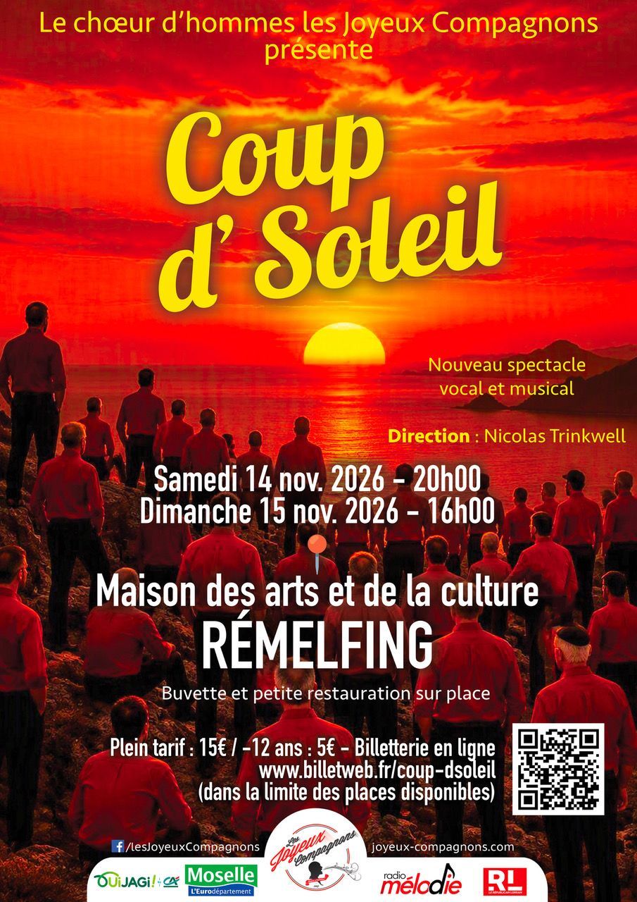 Chœur d'hommes "Les Joyeux Compagnons" les 14 et 15 novembre 2026 Rémelfing Chœur d'hommes "Les Joyeux Compagnons" les 14 et 15 novembre 2026
