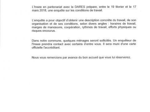 Enquête INSEE sur les conditions de travail Enquête INSEE sur les conditions de travail