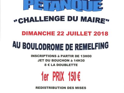 Grand concours de pétanque - Challenge du Maire Grand concours de pétanque - Challenge du Maire