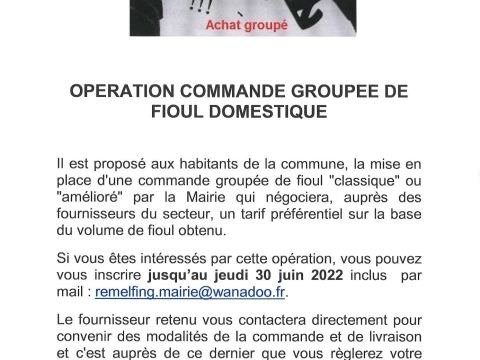 Opération commande groupée de fioul domestique. Opération commande groupée de fioul domestique.