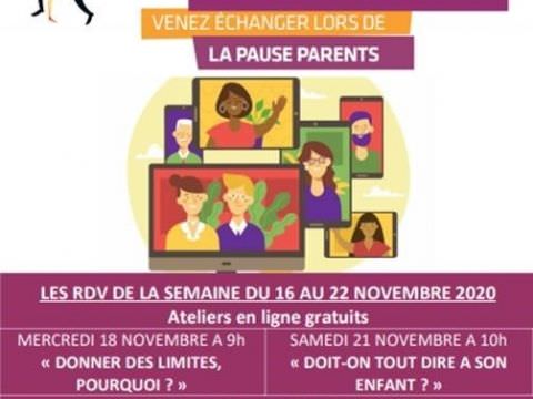 Atelier pause parents - les PEP57- semaine du 16 au 22 novembre 2020 Atelier pause parents - les PEP57- semaine du 16 au 22 novembre 2020