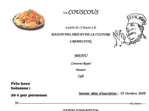 Image Repas Couscous organisé par le club loisirs Edelweiss