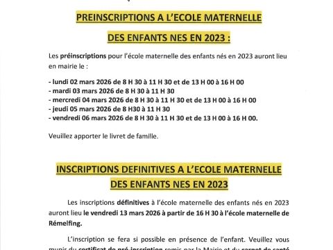 Image Inscriptions à l'école maternelle