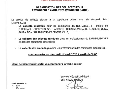 Report des collectes du vendredi Saint et du lundi de Pâques
