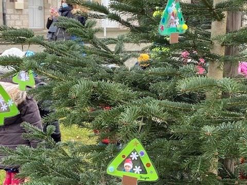 Rémelfing Décoration des sapins par nos écoliers