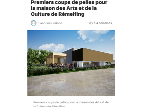 Rémelfing Maison des arts et de la culture - Les médias en parle