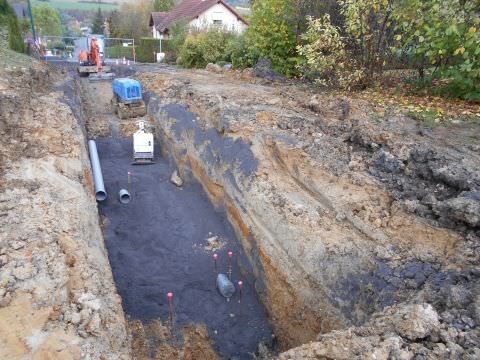 Rémelfing "Les Hauts de Sarre" : empierrement de la route