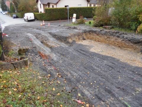 Rémelfing "Les Hauts de Sarre" : empierrement de la route