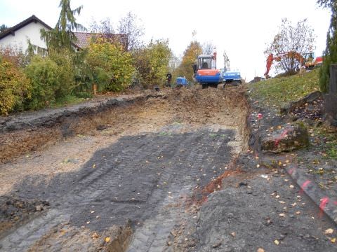 Rémelfing "Les Hauts de Sarre" : empierrement de la route