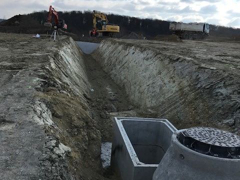 Rémelfing "Les Hauts de Sarre" :création du bassin de rétention