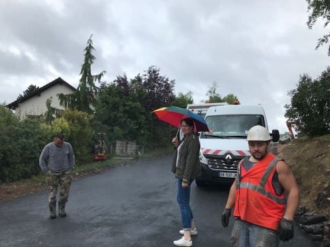 Rémelfing " Les Hauts de Sarre" : pose des enrobés provisoires