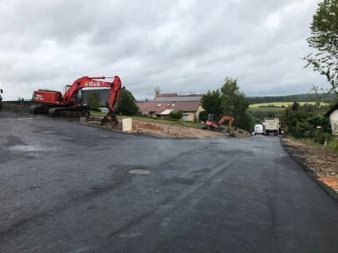 Rémelfing " Les Hauts de Sarre" : pose des enrobés provisoires