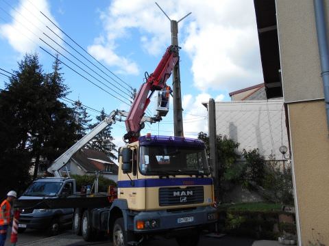 Rémelfing "Les Hauts de Sarre": Démontage de la ligne HTA