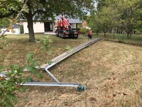 Rémelfing "Les Hauts de Sarre": Démontage de la ligne HTA