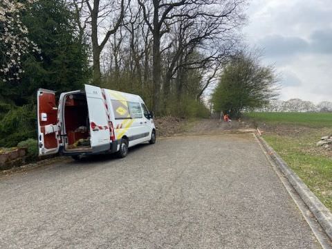 Rémelfing Démarrage des travaux de création d'une aire de retournement rue des Abeilles