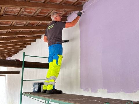 Rémelfing Mise en peinture du préau de l'école élémentaire